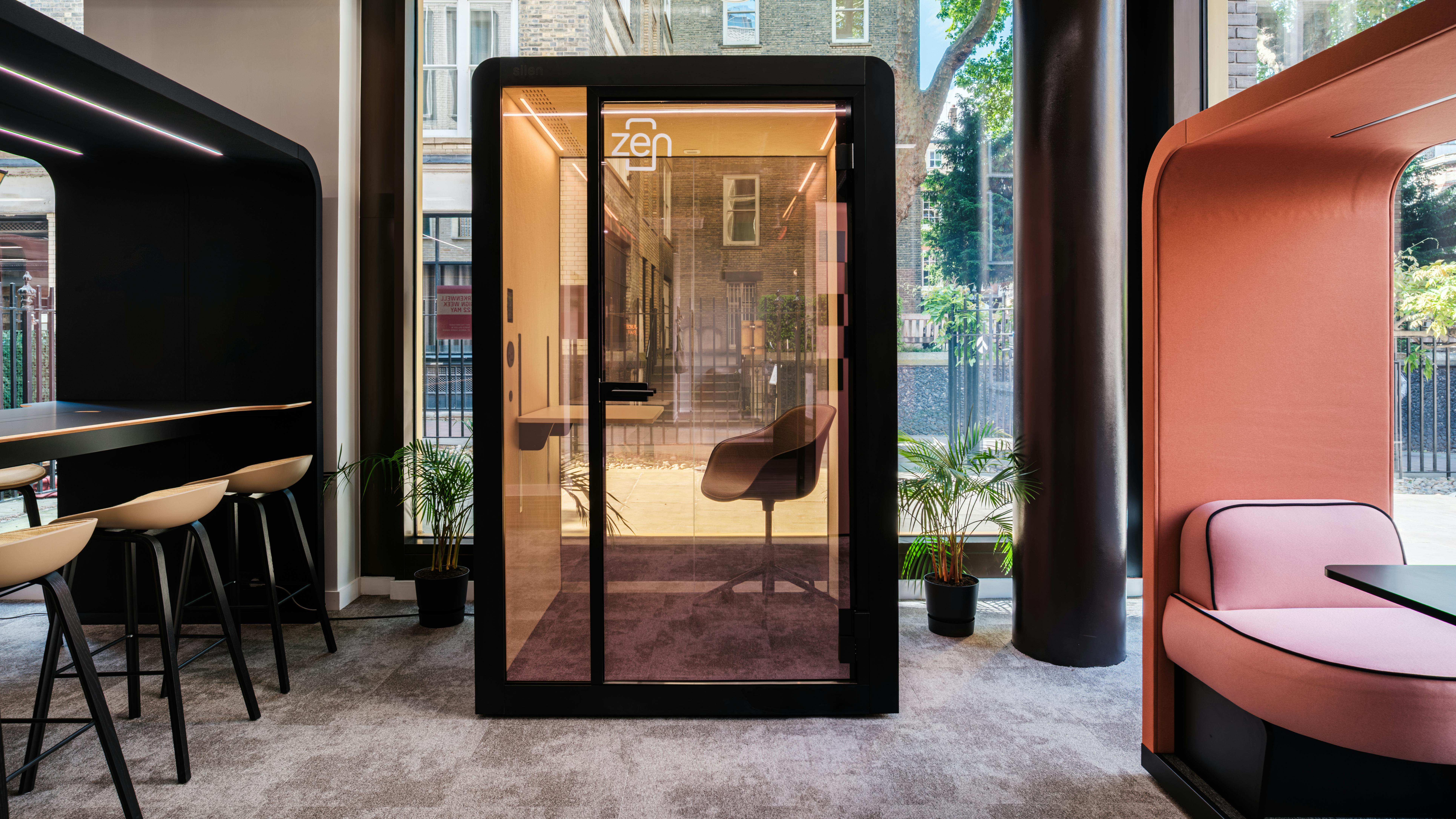 Silen's Zen pod offers a tranquil haven within an space.