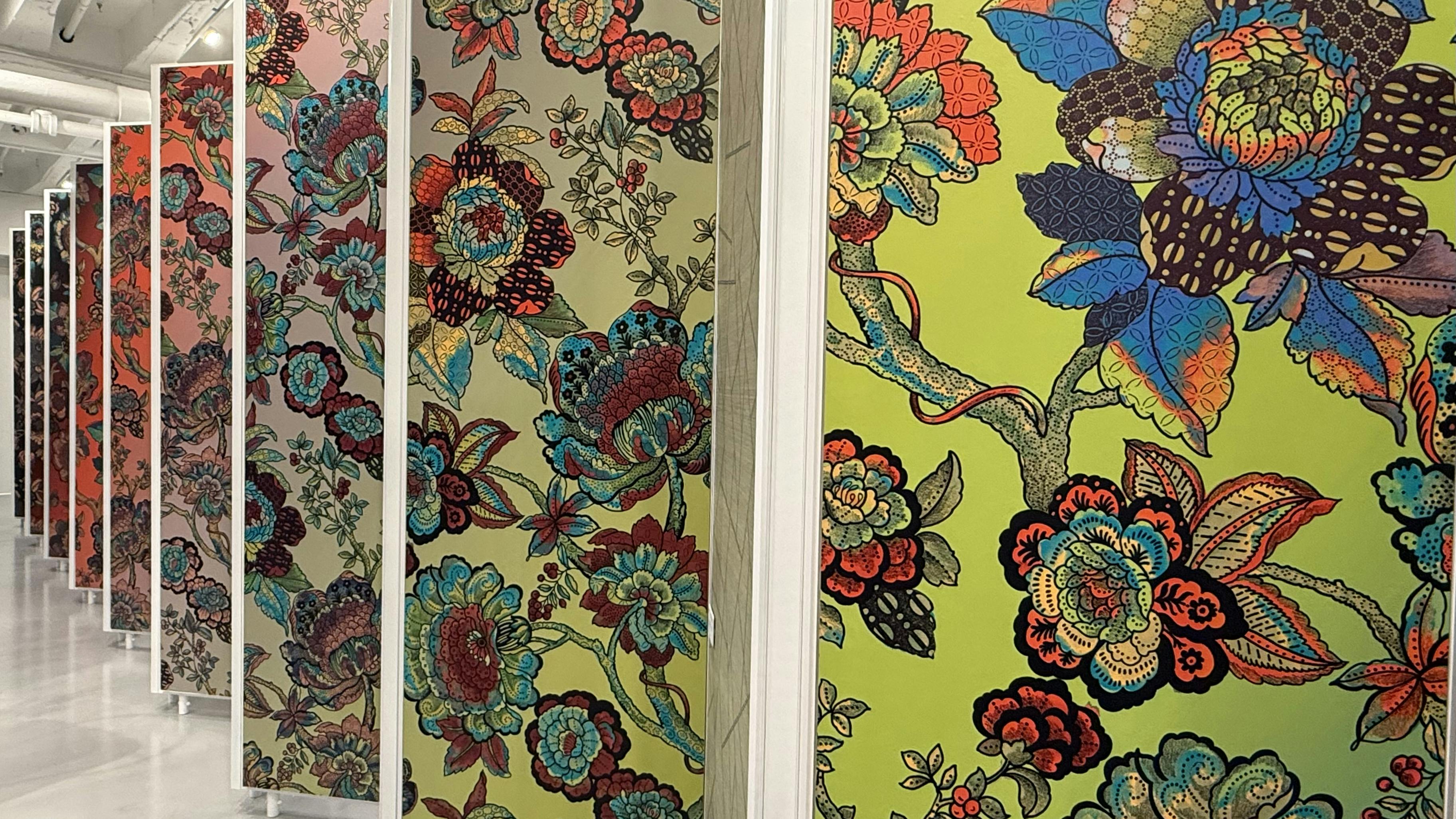 Cardoon wallcovering was inspired by artichoke flowers and comes in various colorways.