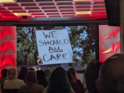 Alice Rawsthorn NeoCon 2025 Keynote Slide: While a protest sign, 'We should all care' is the central driver behind attitudinal design, noted Rawsthorn. Alice Rawsthorn NeoCon 2025 Keynote Slide: While a protest sign, 'We should all care' is the central driver behind attitudinal design, noted Rawsthorn.