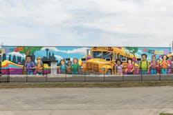 The Thrift House, managed by Assistance League of San Antonio, boasts a cheerful, brilliantly colored mural by San Antonio mural artist creator Fresh Walls, welcoming children of all backgrounds and cultures. The Thrift House, managed by Assistance League of San Antonio, boasts a cheerful, brilliantly colored mural by San Antonio mural artist creator Fresh Walls, welcoming children of all backgrounds and cultures.