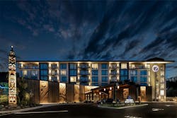 7 Cedars Hotel in Sequim, Wash., incorporates seven Western Cedar totems - carved by Northwest artists - representative of the Jamestown S’Klallam Tribe to welcome guests. Symbols represent land and sea animals, spiritual traditions, and mythical figures, 7 Cedars Hotel in Sequim, Wash., incorporates seven Western Cedar totems - carved by Northwest artists - representative of the Jamestown S’Klallam Tribe to welcome guests. Symbols represent land and sea animals, spiritual traditions, and mythical figures,