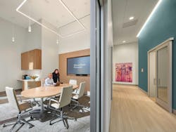 FCA Montefiore Manhattan West Offices and Staff Respite utilize the prospect-refuge concept by incorporating interior glazing in order to preserve the ability to oversee clinic activities as needed, while providing quieter zones with more privacy for decompressing. FCA Montefiore Manhattan West Offices and Staff Respite utilize the prospect-refuge concept by incorporating interior glazing in order to preserve the ability to oversee clinic activities as needed, while providing quieter zones with more privacy for decompressing.