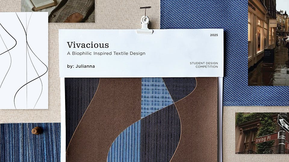 Pallas Textiles 'Vivacious' textile mood board close-up by Julianna Frixione