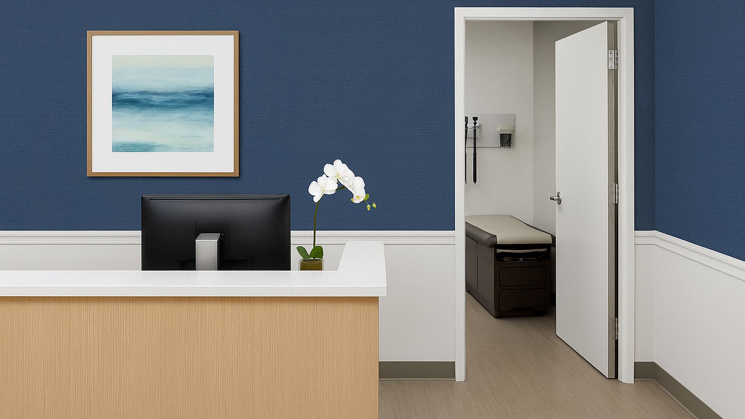 Duratec Omicron wallcovering in healthcare reception