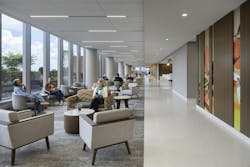 Gary C. Werths Building waiting area and corridor with views to outdoors and wall art Gary C. Werths Building waiting area and corridor with views to outdoors and wall art