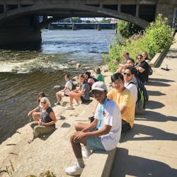 2022 Wege Prize High School Collaborative Studio participants by river 2022 Wege Prize High School Collaborative Studio participants by river
