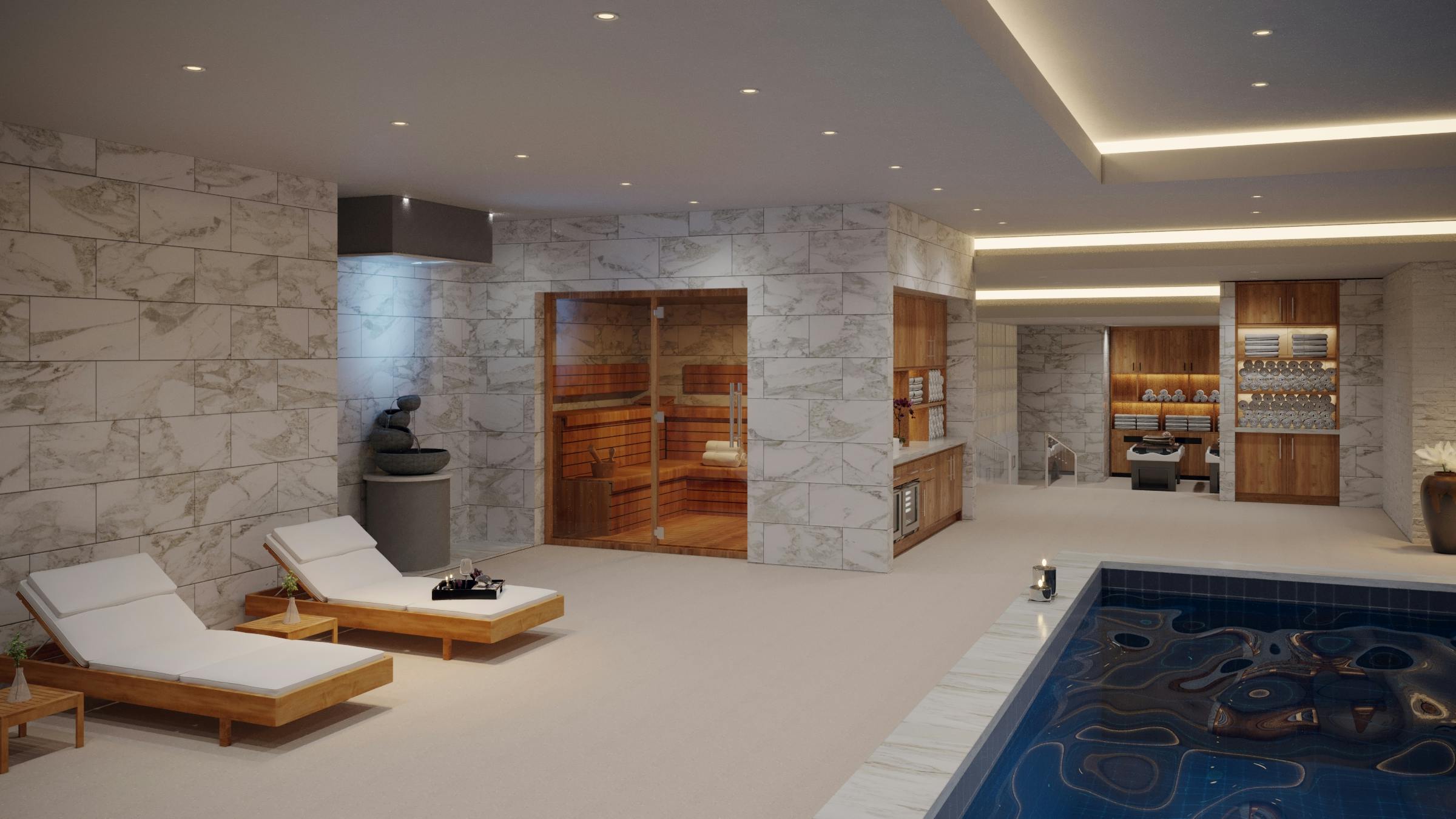ECOsurfaces AssurGrip RX flooring in a spa.