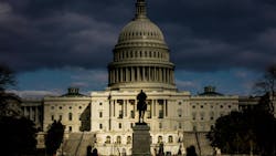 US Capitol with dark clouds US Capitol with dark clouds