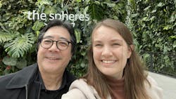 David Kutsunai and Jenna Morrison visit The Spheres. David Kutsunai and Jenna Morrison visit The Spheres.