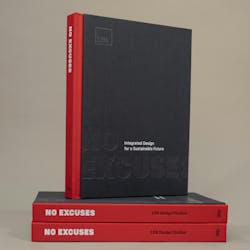 LPA Design Studios No Excuses book with charcoal cover and red spine LPA Design Studios No Excuses book with charcoal cover and red spine