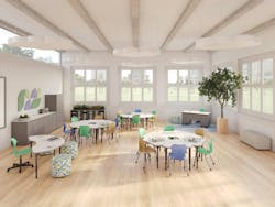 Marco K-8 Classroom with a mix of table and seating shapes and arrangements to support structure and modularity Marco K-8 Classroom with a mix of table and seating shapes and arrangements to support structure and modularity