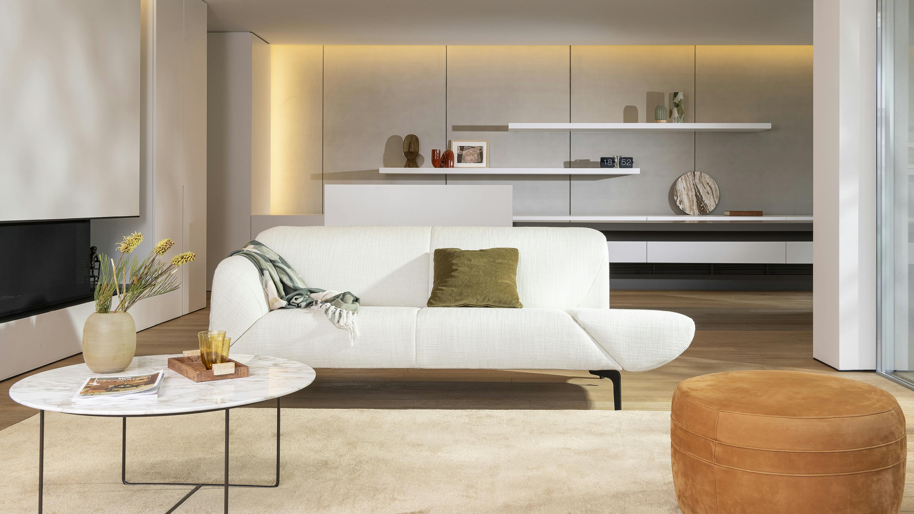 Resource Furniture's Como Collection sofa in cream.