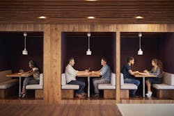 Natural wood-look finishes provide a warm ambience in cubicles that are zoned for small groups or quiet individual work. Natural wood-look finishes provide a warm ambience in cubicles that are zoned for small groups or quiet individual work.