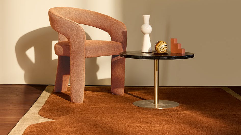 Kirkby Design's Rook Rug in Terracotta.