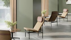 The Avalon Lounge features a soft split-form seat on a minimal steel frame. The Avalon Lounge features a soft split-form seat on a minimal steel frame.