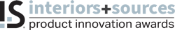 Interiors + Sources Product Innovation Awards logo. Interiors + Sources Product Innovation Awards logo.