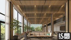 Rockfon Sequence offers various suspension methods, allowing for dramatic effects, like this wave pattern. Rockfon Sequence offers various suspension methods, allowing for dramatic effects, like this wave pattern.