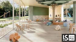 PURLINE bio-based polyurethane wood-look planks in education setting. PURLINE bio-based polyurethane wood-look planks in education setting.