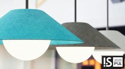 The STFU Acoustic Series is made from 90% post-consumer recycled content. A close-up of three lights with the PET felt are pictured. The STFU Acoustic Series is made from 90% post-consumer recycled content. A close-up of three lights with the PET felt are pictured.