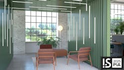 STYX creates linear layers of depth and texture as shown installed as a spacemaker over and beside chairs. STYX creates linear layers of depth and texture as shown installed as a spacemaker over and beside chairs.