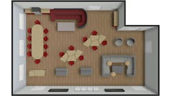Andy Goveia's floorplan for his social science classroom at Thomas Metcalf Laboratory School. Andy Goveia's floorplan for his social science classroom at Thomas Metcalf Laboratory School.