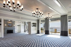 Meeting rooms at The Lodge at Pebble Beach with floor-to-ceiling fireplaces, sliding panels, and ocean-inspired finishes. Meeting rooms at The Lodge at Pebble Beach with floor-to-ceiling fireplaces, sliding panels, and ocean-inspired finishes.