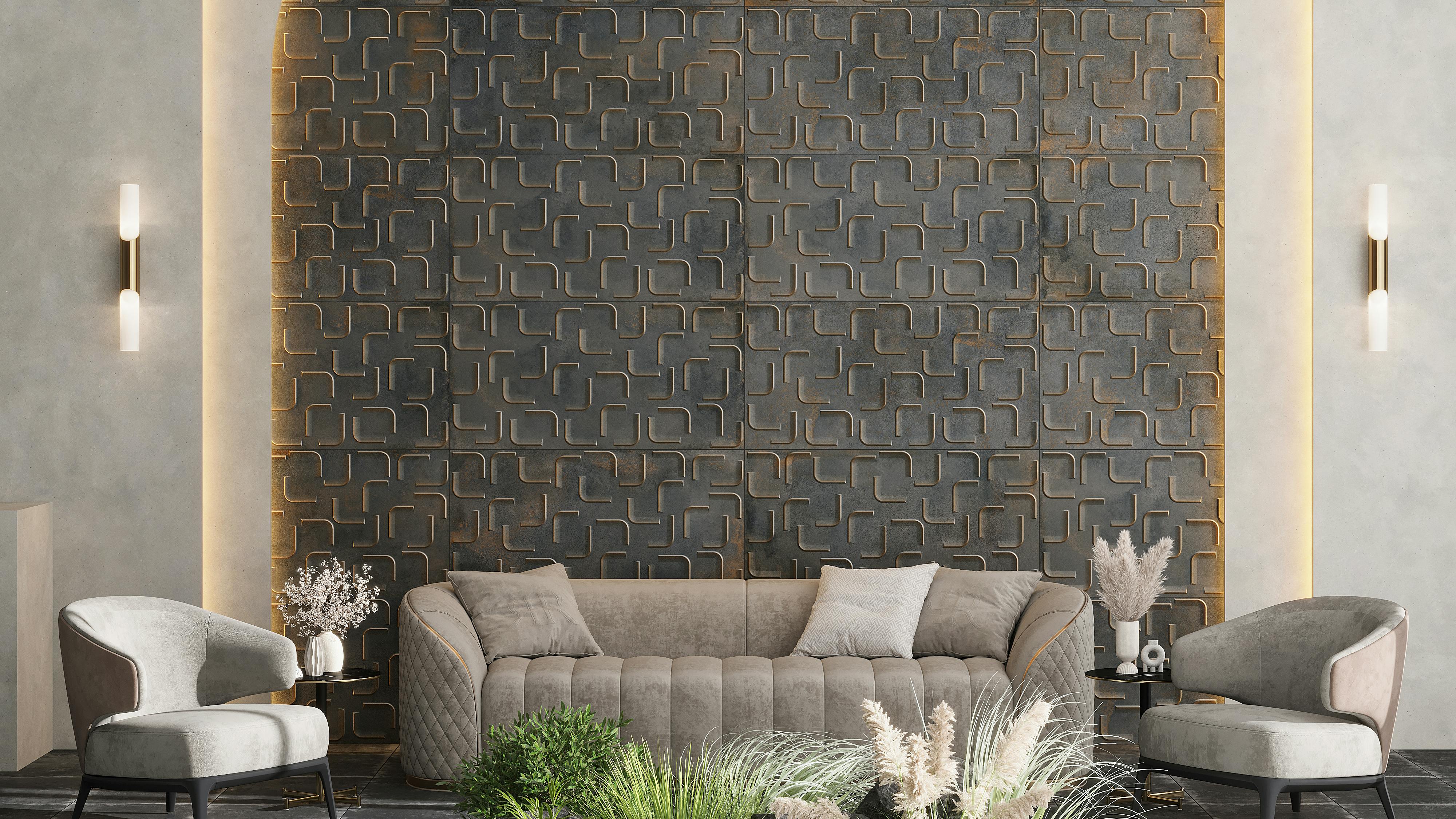 Tile Club's Circuit Acero Futuristic Porcelain Tile.