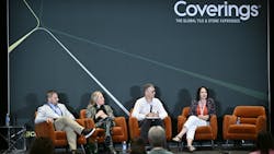 A panel of experts answer questions from the audience during a Coverings 2025 learning session. A panel of experts answer questions from the audience during a Coverings 2025 learning session.