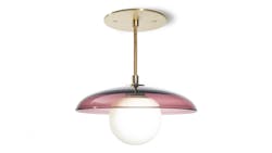 The Concavo Pendant comes in four diameters and 29 colors. The pendant is shown in plum, perfect for spreading a little love. The Concavo Pendant comes in four diameters and 29 colors. The pendant is shown in plum, perfect for spreading a little love.