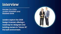 Gensler Co-CEOs Jordan Goldstein and Elizabeth Brink stand together Gensler Co-CEOs Jordan Goldstein and Elizabeth Brink stand together