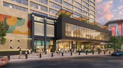 Exterior view of The Center entrance at street view in Atlanta. Exterior view of The Center entrance at street view in Atlanta.