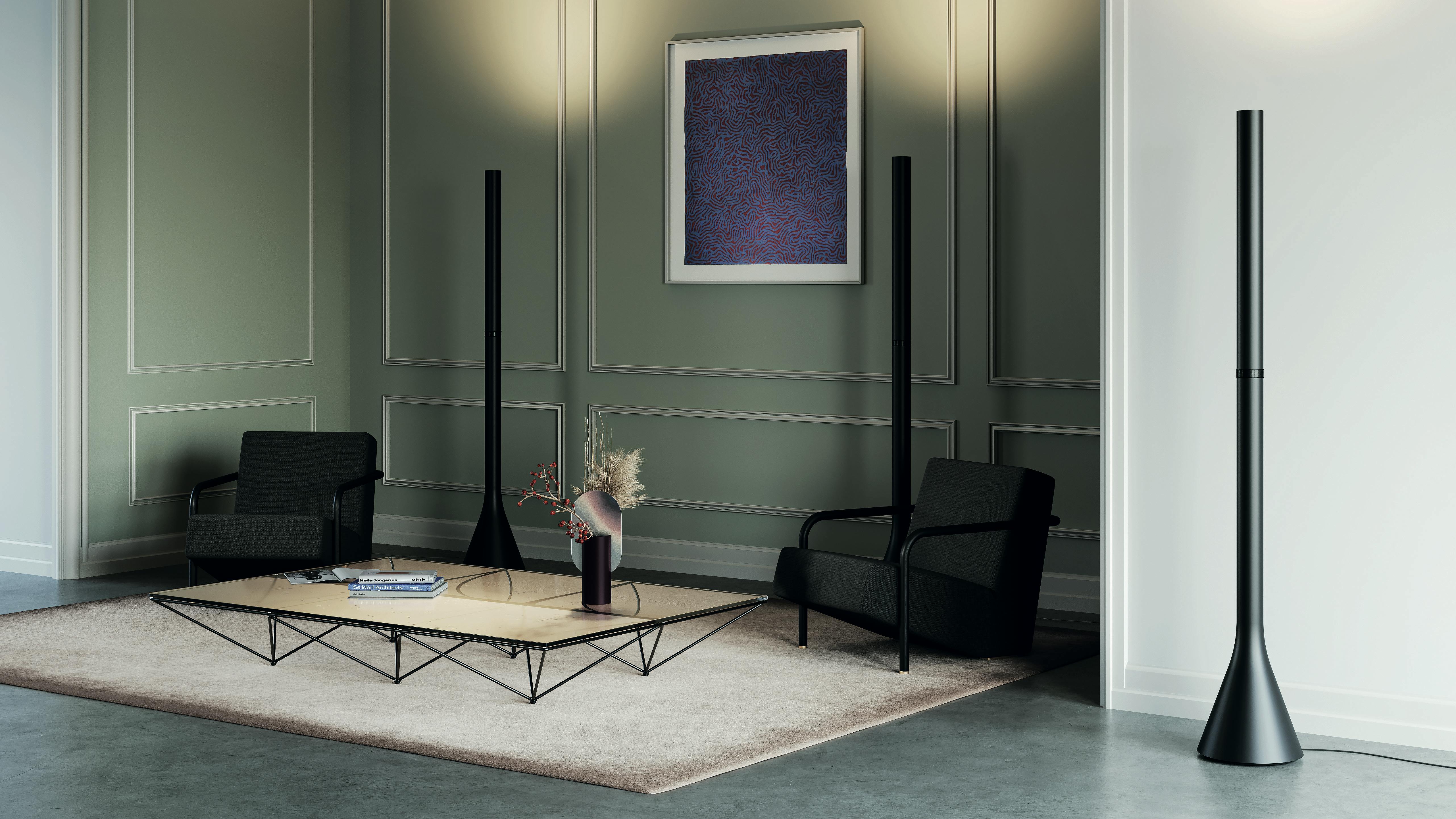 Lodes Croma Floor Lamp set up in a living room.