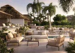The Saint Martin Collection features modular outdoor seating. The Saint Martin Collection features modular outdoor seating.