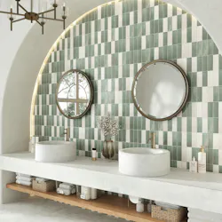 The Calta Collection in teal and white gloss. The Calta Collection in teal and white gloss.