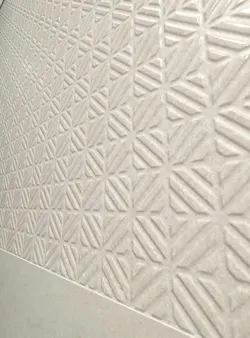 Emigres Tarifa Decorative Blanco offers pattern and tactility with reliefs while keeping a clean monochromatic aesthetic. Emigres Tarifa Decorative Blanco offers pattern and tactility with reliefs while keeping a clean monochromatic aesthetic.