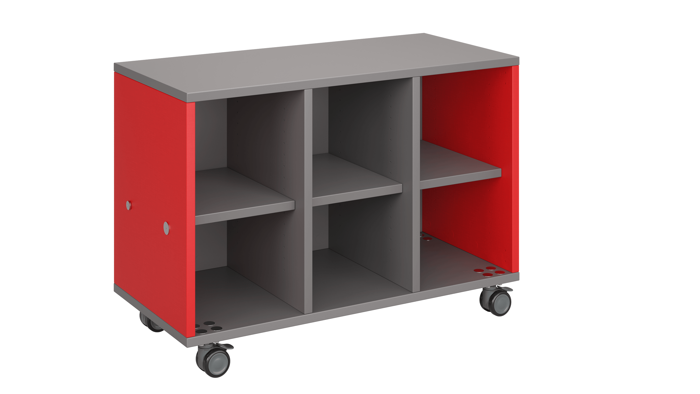 The WithinReach Modular Storage collection is designed for modern educational spaces. Shown in a six cubbies option.