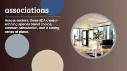 Workplace image shows privacy booths and tables for collaborative work in a daylight-filled office Workplace image shows privacy booths and tables for collaborative work in a daylight-filled office