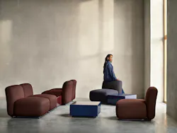 The Soma seat and back, seat and table offer a versatile modular seating option for interiors. The Soma seat and back, seat and table offer a versatile modular seating option for interiors.