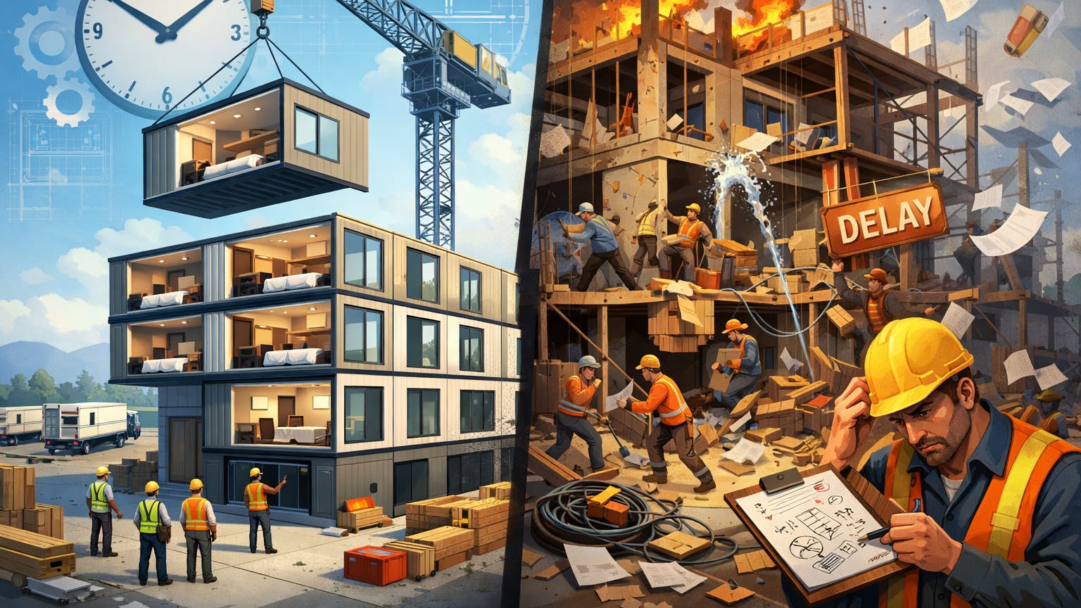Concept of modular construction success and problems