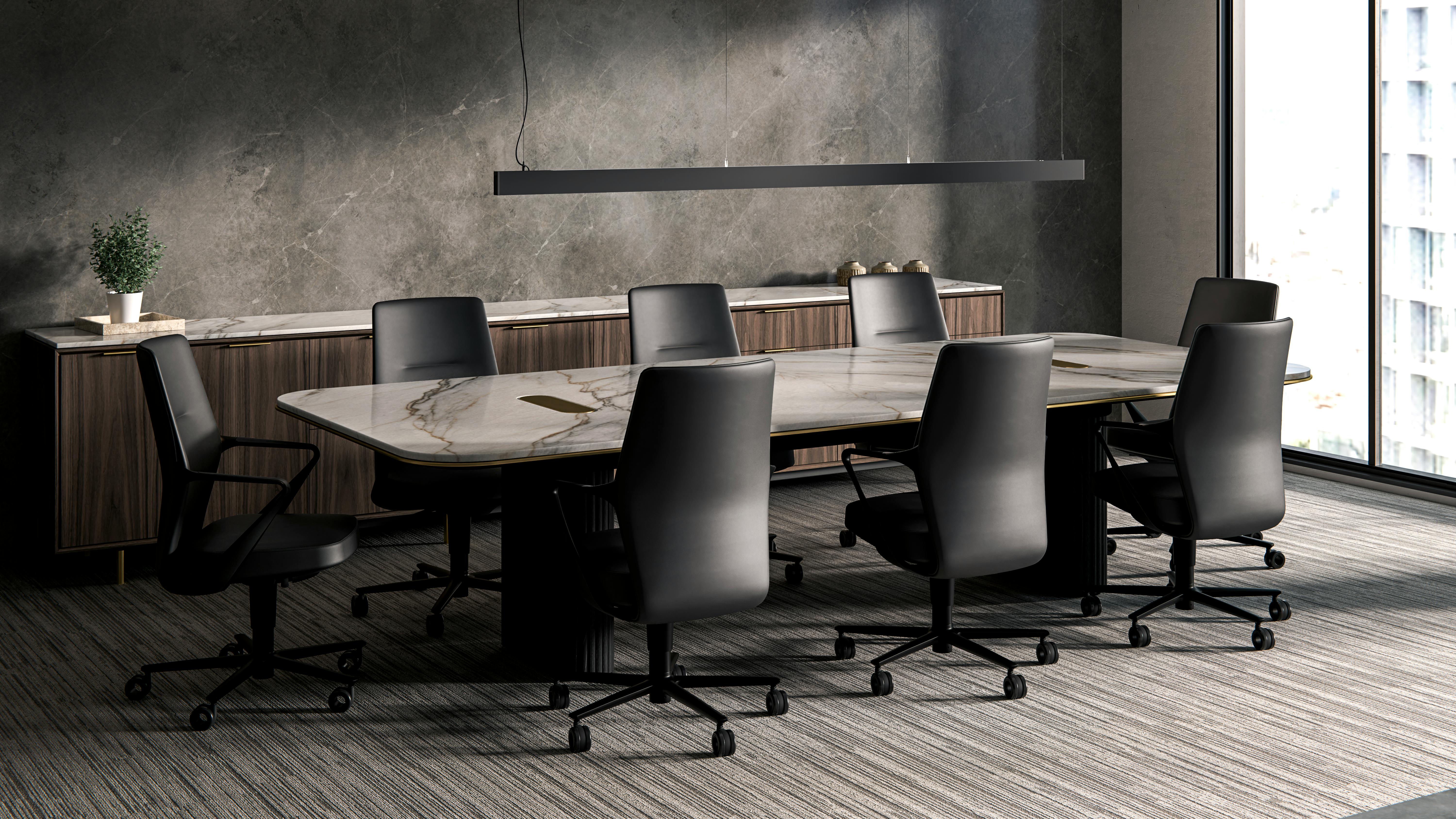 Halcon's FERRA conference chairs arranged around a conference table.