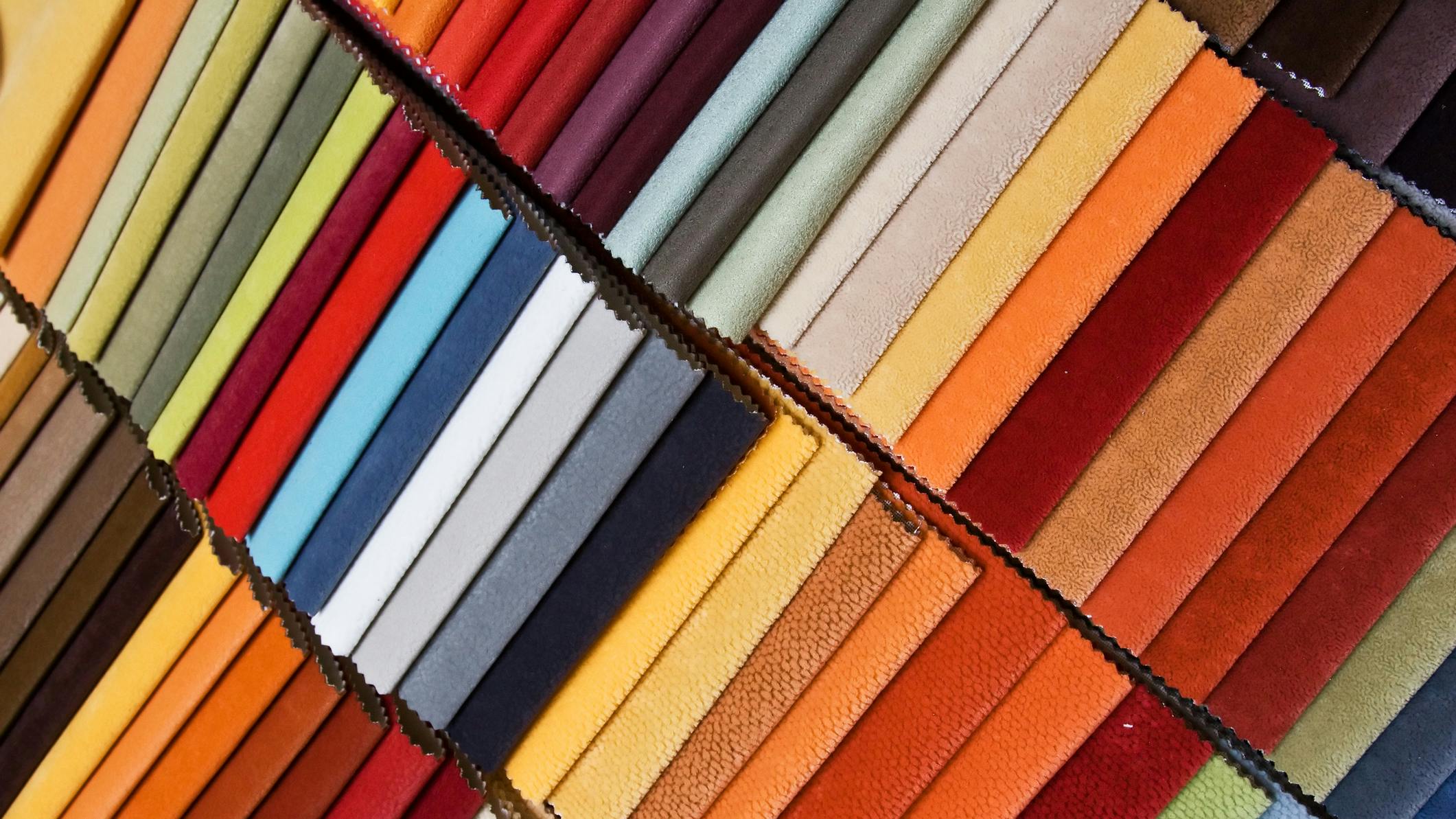 Varying folded commercial upholstery textiles