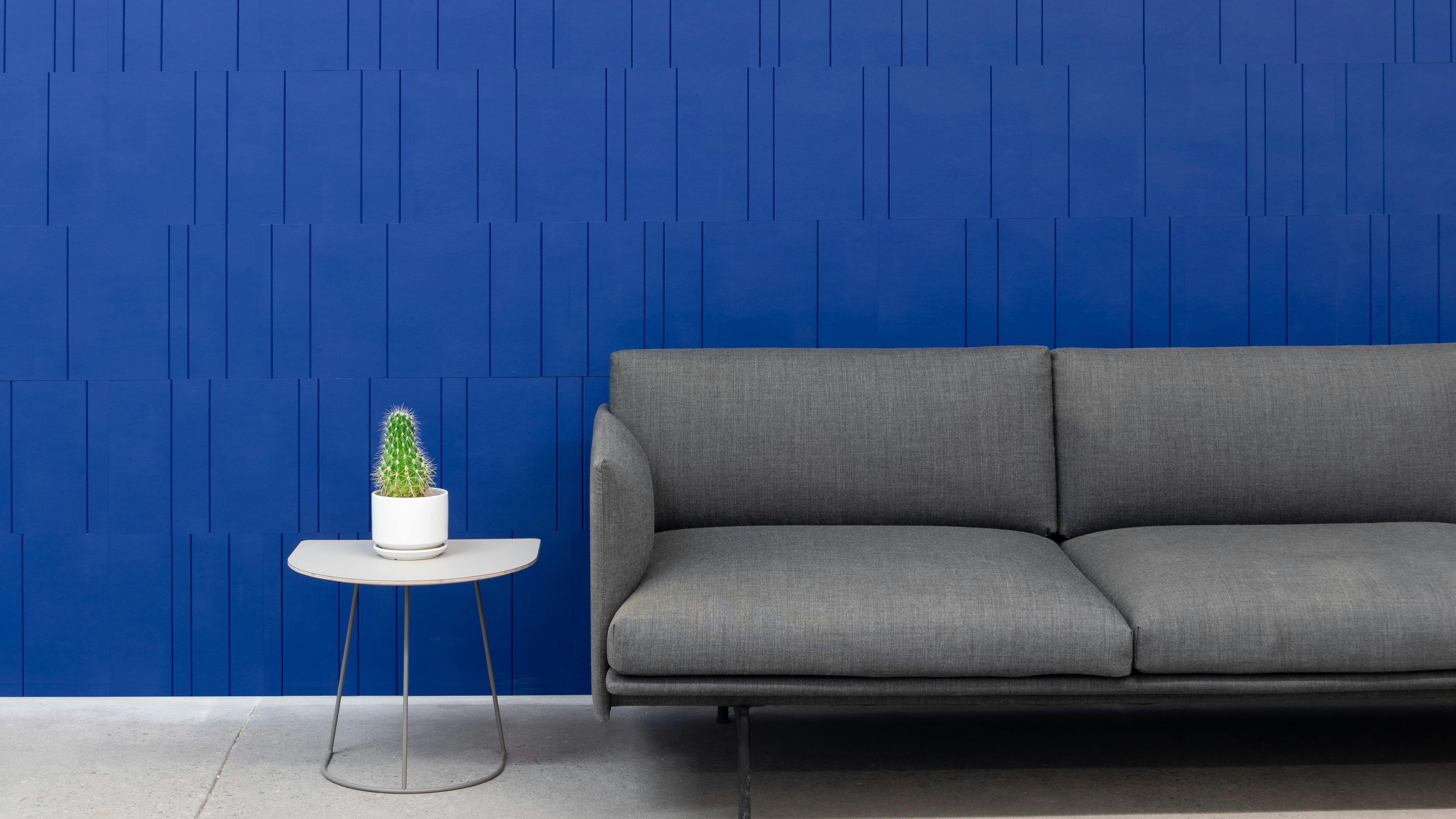 The Echo Wall Covering is made from cactus leather, offering a tactile finish made from organically harvested Nopal cactus leather.