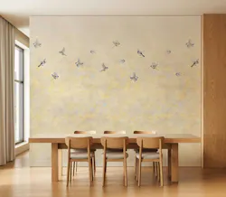 A wide view of Joe Baker’s “Messengers” pattern shows how the wallcovering brings a handpainted mural effect to restorative spaces with its chickadees in flight. A wide view of Joe Baker’s “Messengers” pattern shows how the wallcovering brings a handpainted mural effect to restorative spaces with its chickadees in flight.