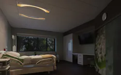 Evening mode delivers dimmer, warmer light for patient and provider well-being during nighttime care Evening mode delivers dimmer, warmer light for patient and provider well-being during nighttime care