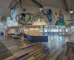 Make Your Mark LVT installed in an education setting.