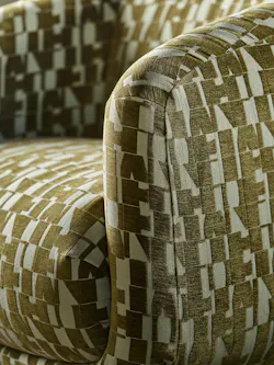 Cypher is a woven textile with raised chenille texture and a durable jacquard construction.