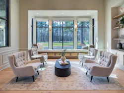 Sensory-appropriate interiors in living spaces rely upon muted neutral tones and soft textures to provide a restorative environment. Sensory-appropriate interiors in living spaces rely upon muted neutral tones and soft textures to provide a restorative environment.