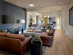 Open central spaces with soft seating in a variety of forms foster a family atmosphere. Open central spaces with soft seating in a variety of forms foster a family atmosphere.