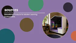 Educational Products cover image for the July August 2026 interiors+sources issue. Displaying Nook's Sensory 76.