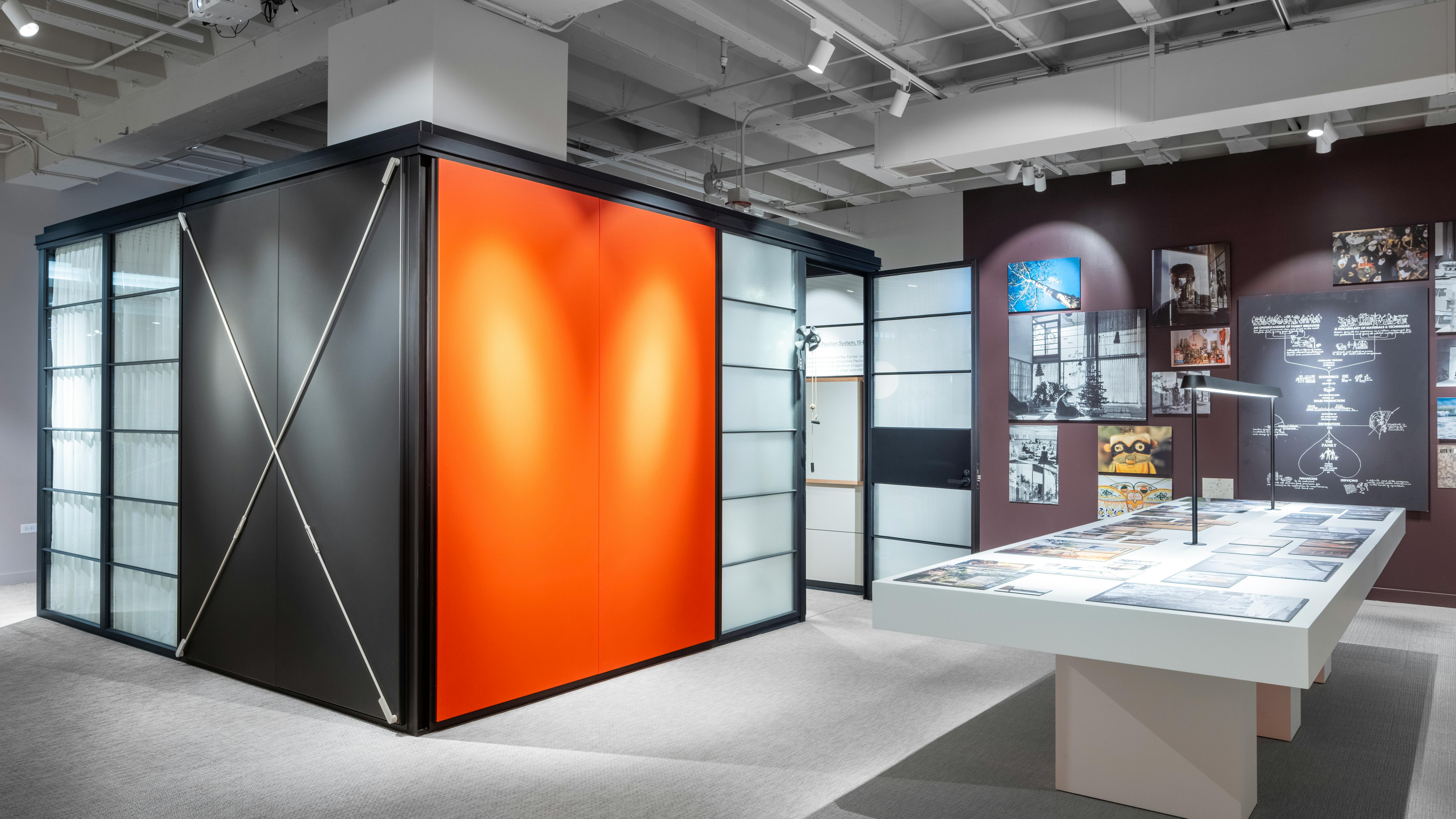 Eames Pavilion System set up in a showroom.